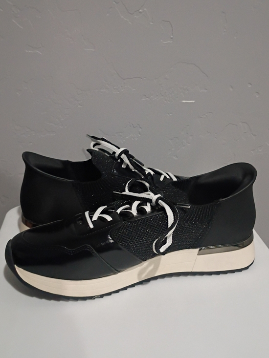 Reaction Kenneth Cole Shoes - Reaction Kenneth Cole Black Knit & Leather Sneakers with White Sole